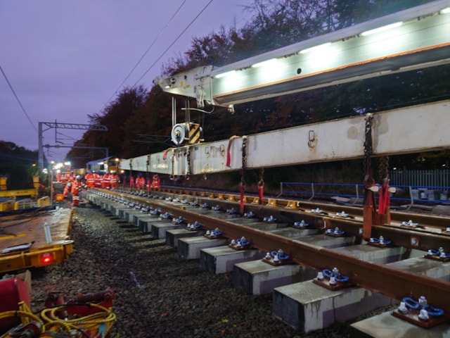 West Anglia main line Cambridge South SRSA points installation