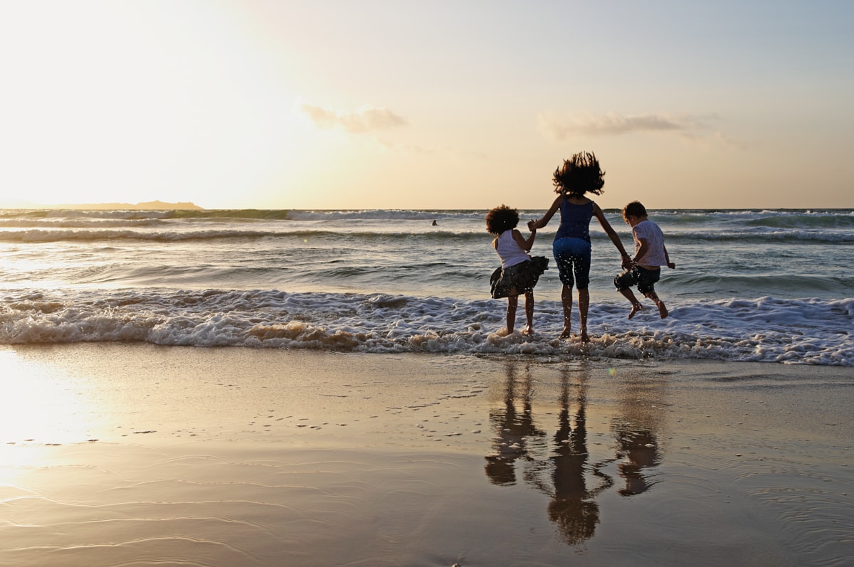 Sunset beach fun at Riviere Sands