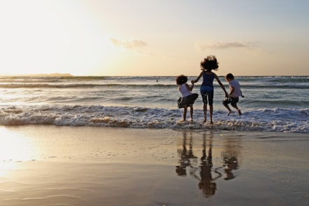 Sunset beach fun at Riviere Sands