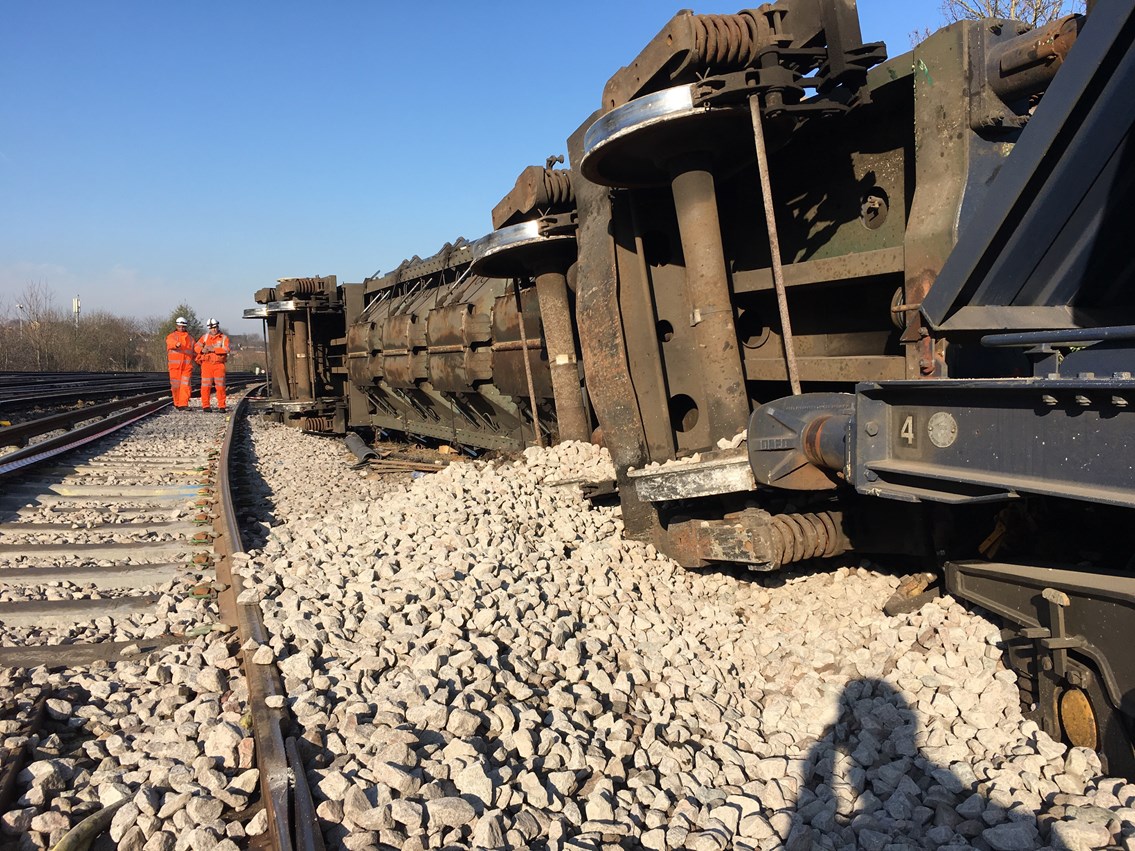 UPDATE and VIDEO: Southeastern passengers urged to check before travelling as recovery continues following Lewisham freight train derailment: Lewisham freight train partial derailment
