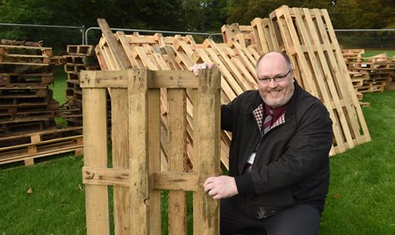 Cllr Sean Keasey with pallets for bonfire 3