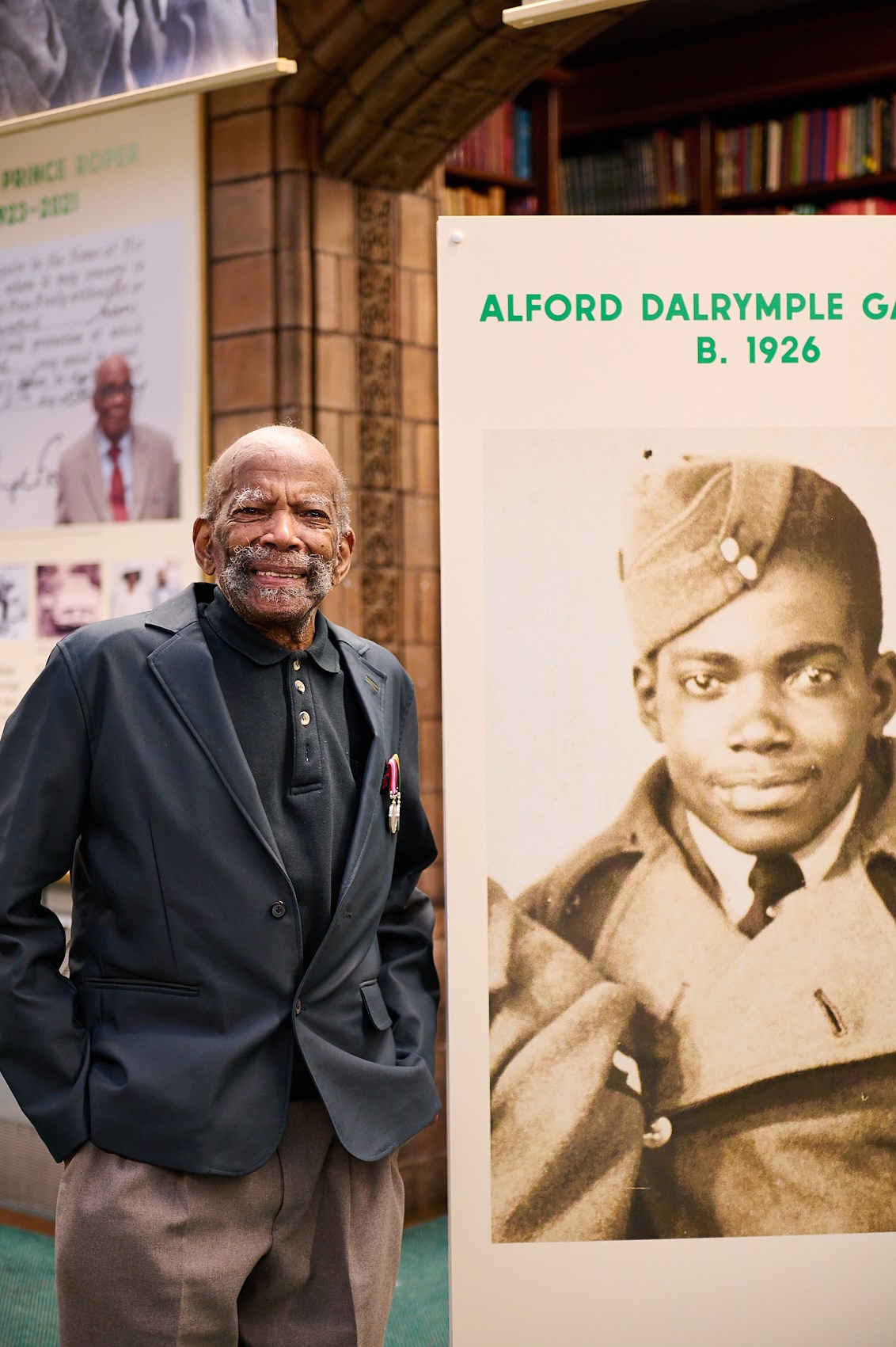 Alford Gardner Leeds Award: Alford Gardner at the Jamaican Society Leeds For King, Country and Home exhibition which he opened in April. Photo; David Lindsay