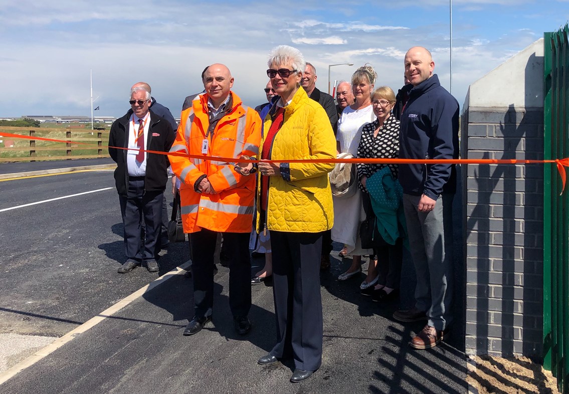Leader of Fylde Borough Council Cllr Sue Fazackerley , opening Highbury Road bridge in Lytham St Annes