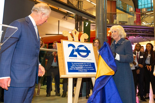TfL Image - TfL20 Their Royal Highnesses unveil TfL20 plaque at London Transport Museum