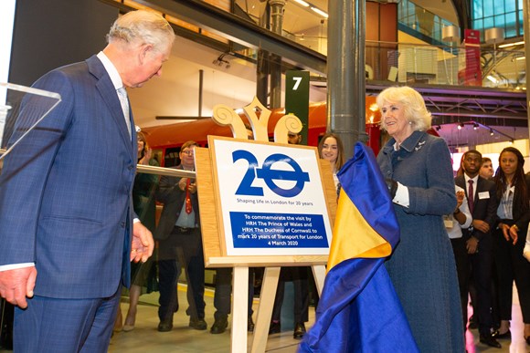 TfL Image - TfL20 Their Royal Highnesses unveil TfL20 plaque at London Transport Museum