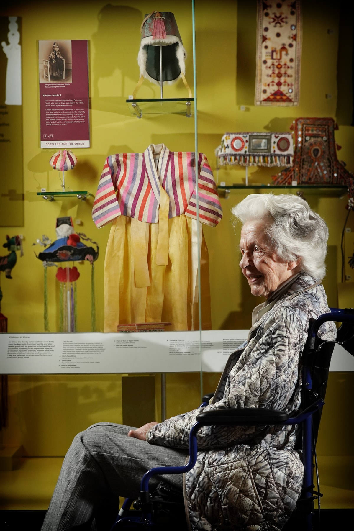 Mary Davidson Smith, 104, is reunited with her childhood outfit at the National Museum of Scotland. © Stewart Attwood (1)