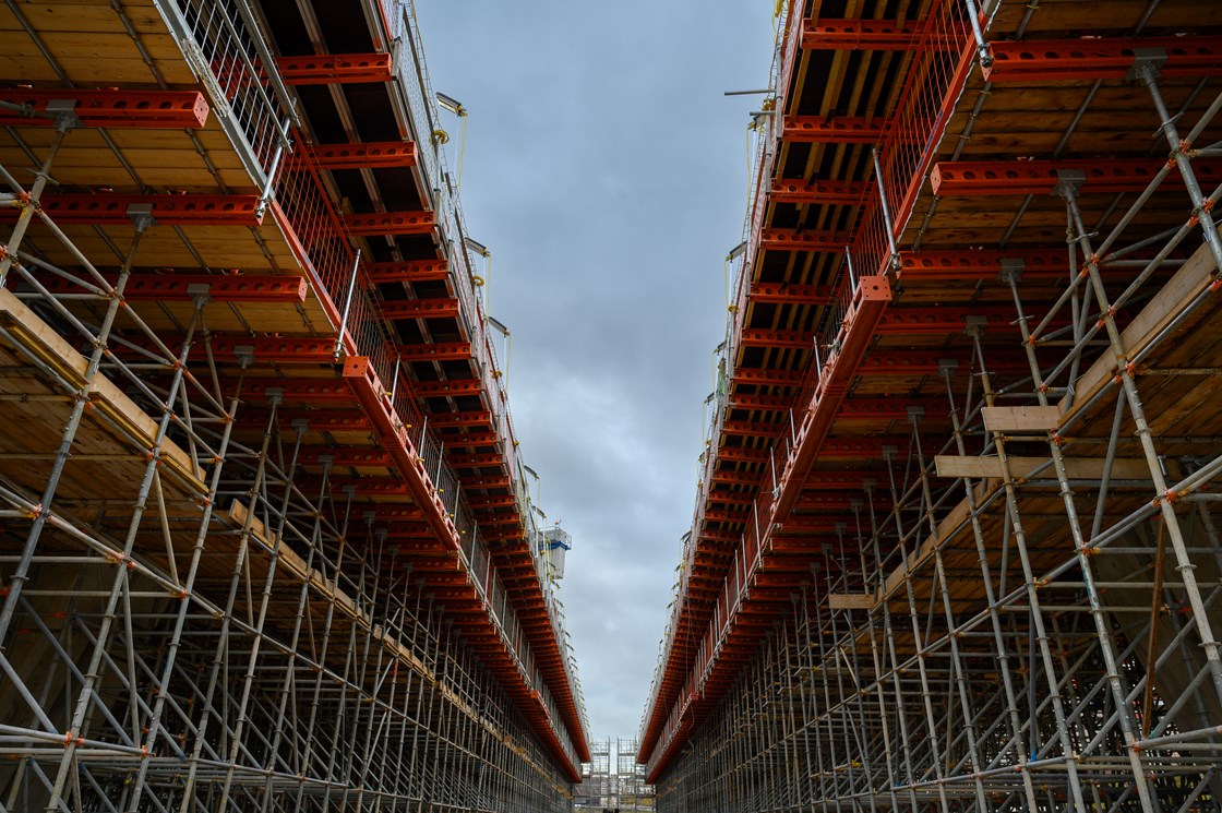 Scaffolding and shuttering for two Curzon Viaduct spans