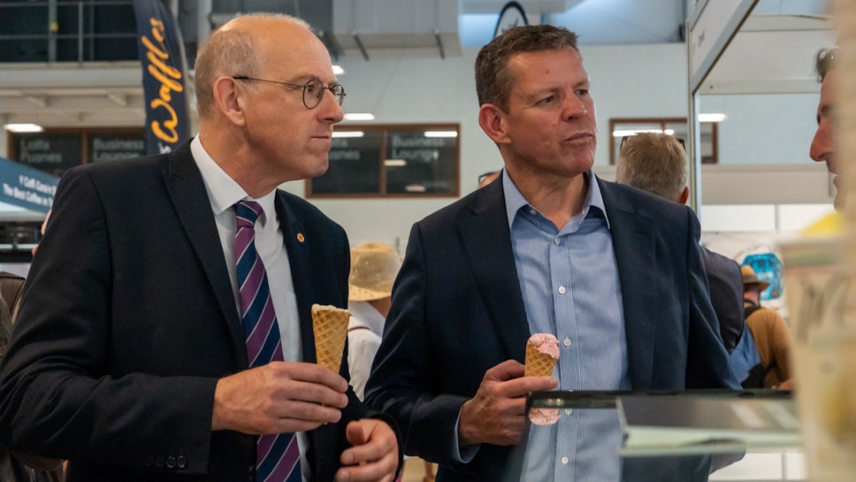 First Minister and Cabinet Minister for Rural Resilience and Sustainability pictures at the Royal Welsh Show food hall yesterday 20.07.26