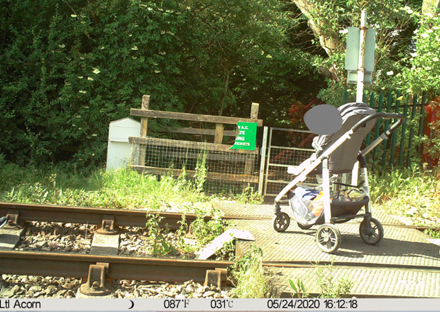 Shocking picture captures the moment a child was left on tracks as worrying stats show surge in people risking their lives at level crossings: A small child was left on the tracks at Marlow