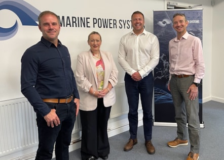 Dr Graham Foster, CTO Cabinet Secretary, Rebecca Evans, Dr Gareth Stockman, CEO Dr Martin Carruth, Commercial Director