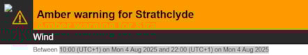 amber warning for severe winds