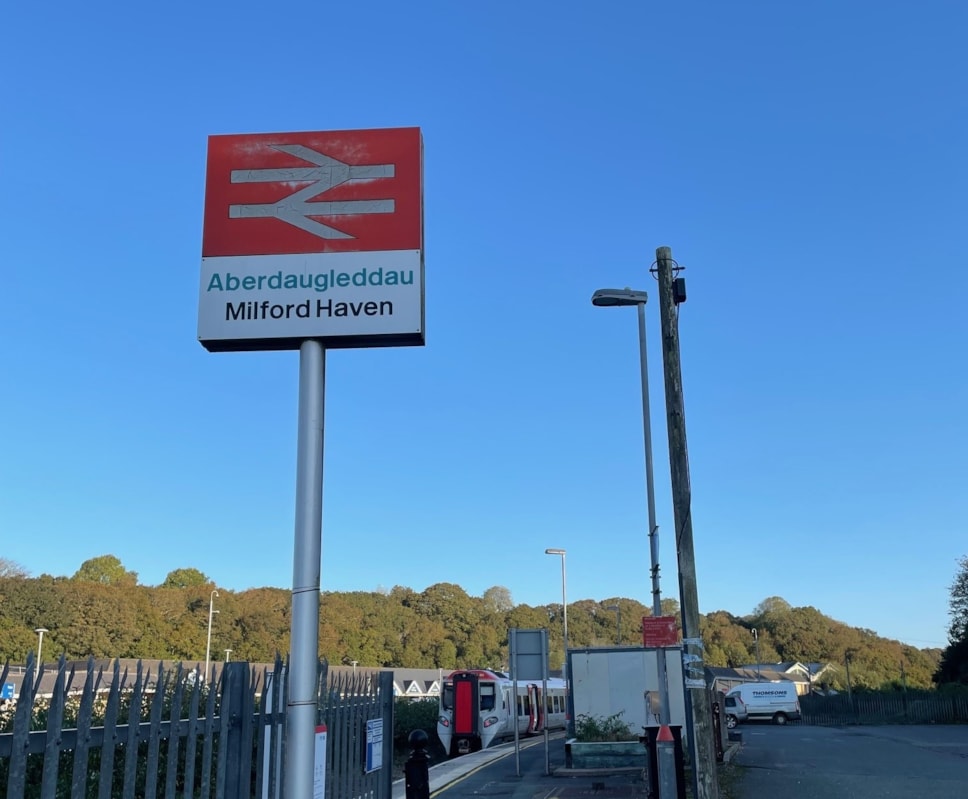 Milford Haven train station sign