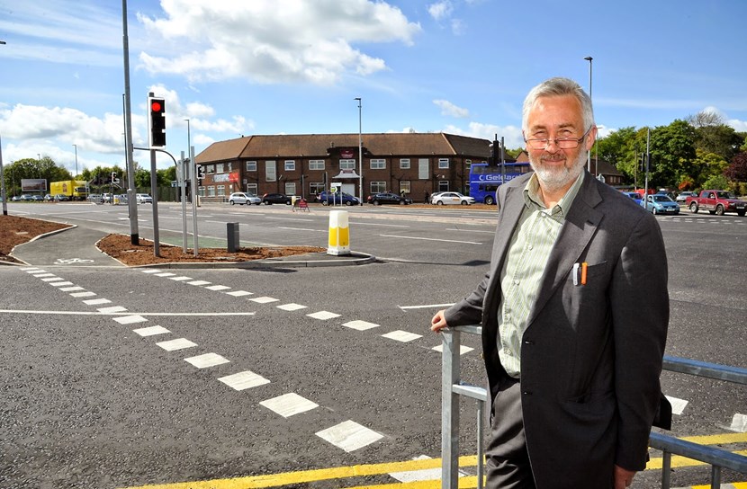 Thornbury Barracks roundabout improvements complete: thornburybarrackscllrlewis.jpg