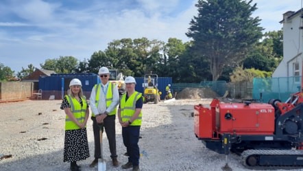 Lytham St Annes sod cutting Nicola, Cllr Sutton and Les