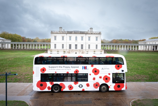 TfL Image -  Wrapped bus for Poppy Day