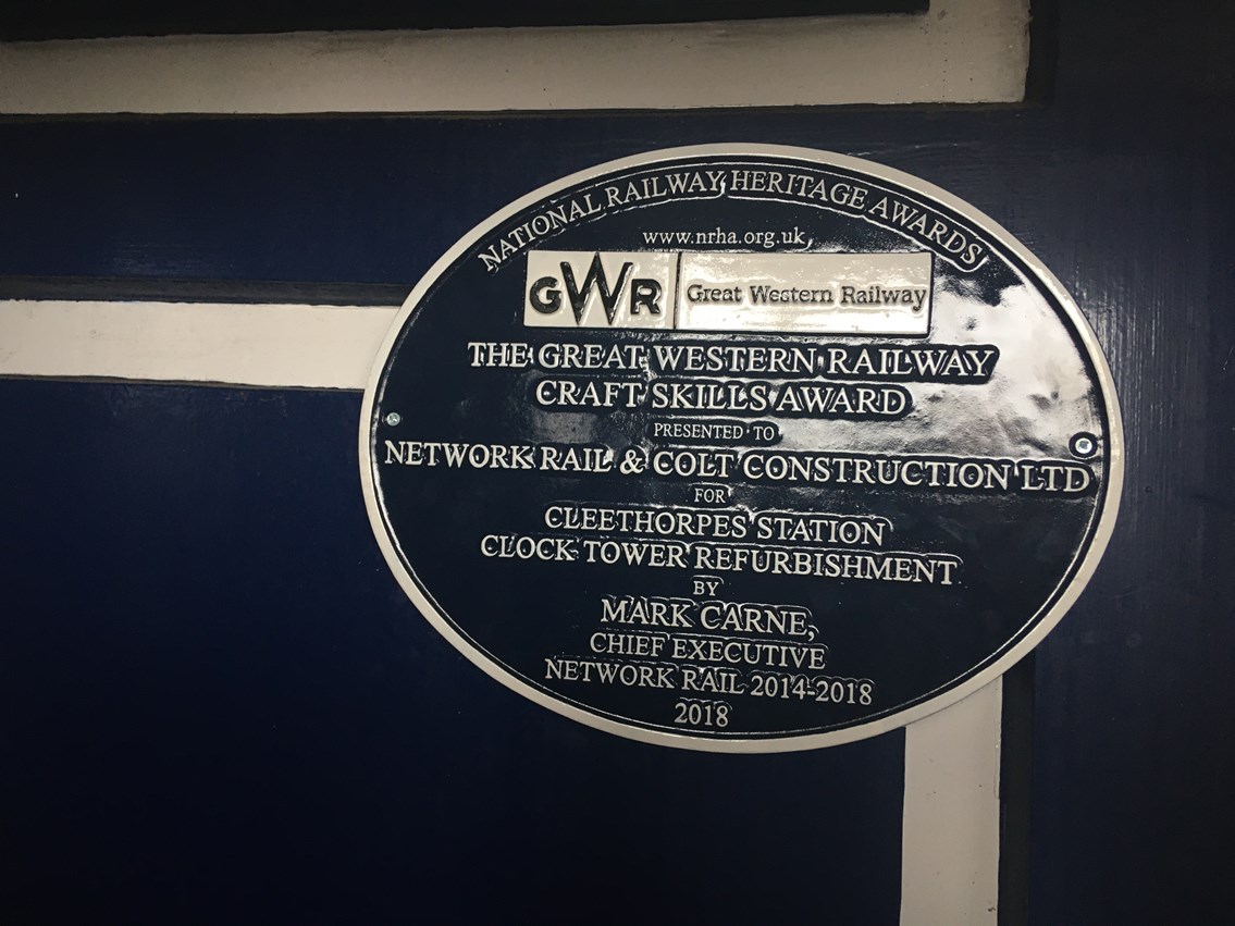 Cleethorpes clock tower plaque
