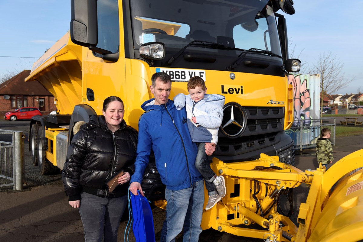 Levi with his mum and dad