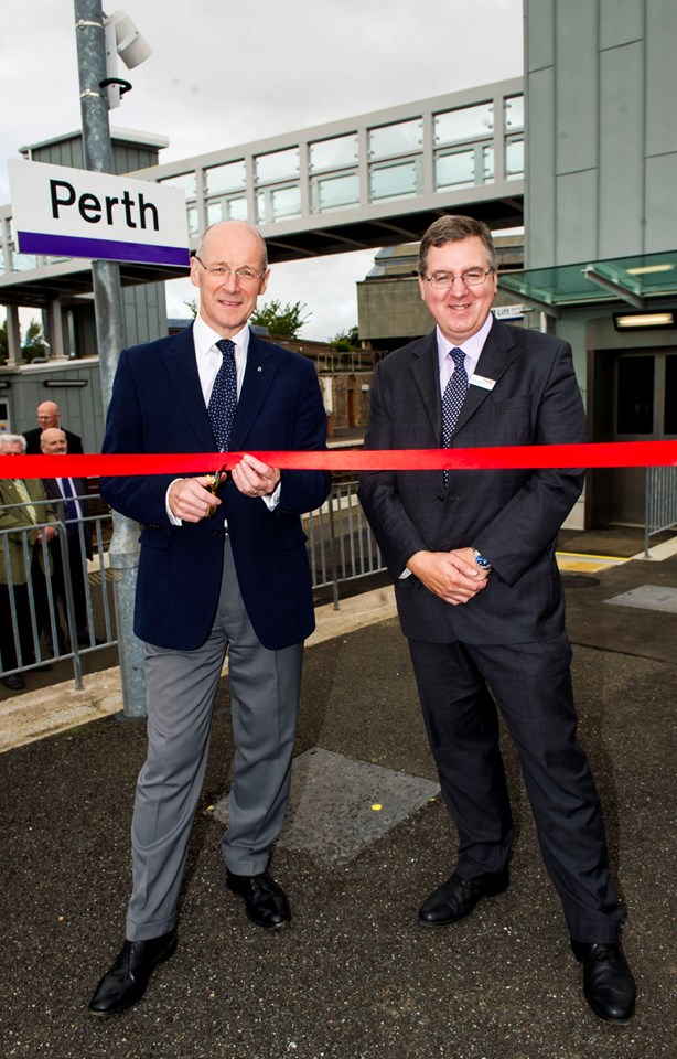 Perth access for all: John Swinney MSP, left, and David Simpson officially open the new bridge