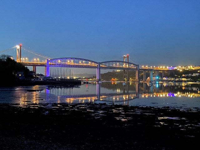 Royal Albert Bridge in blue - 3