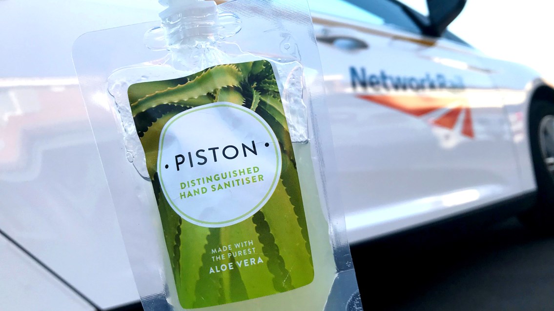 Distillery lifts railway spirits with hand sanitiser delivery: Piston Gin hand sanitiser (1)