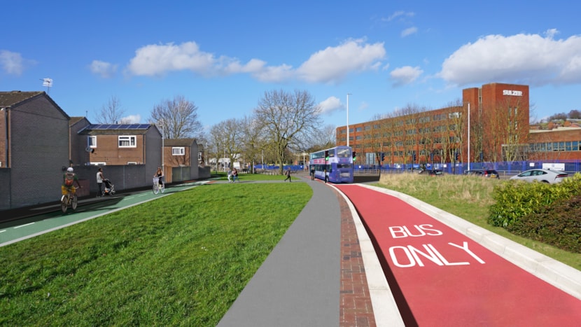 Public consultation launches to improve travel choices on A6110 Ring Road and A643 Elland Road: A6110 visualisation-2