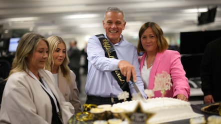 Clive Casling and family as he retires from LNER