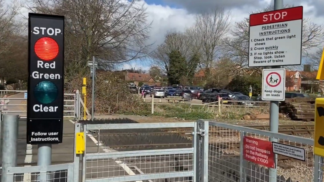 Safer level crossings in Suffolk: Anglia Miniature Stop Lights Example Suffolk