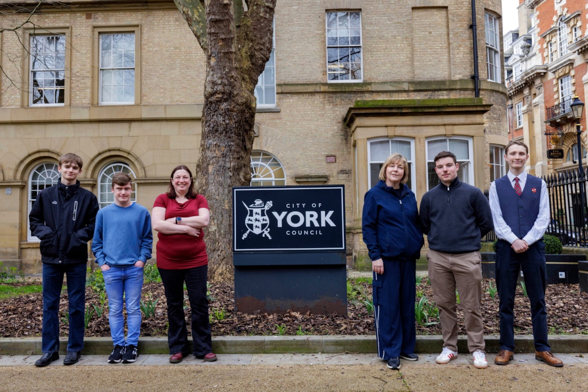 The current cohort outside the City of York Council building
