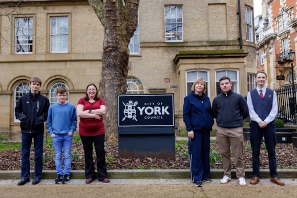 The current cohort outside the City of York Council building