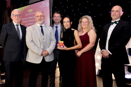 Patient's Choice winners Paul Renwick, Steven Allsop, Cheryl Lal and Lucy March with NEAS Chair Stuart Corbridge and Chief Executive Kev Scollay