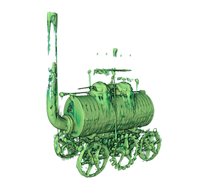 Miniature loco scans: Leeds Industrial Museum’s incredible miniature recreation of pioneering early steam locomotives recently underwent a detailed CT X-Ray survey using sophisticated equipment at the University of Leeds.
The resulting images show how the precious model, made for the famed engineer Matthew Murray in 1811, replicated the revolutionary mechanics of its full-sized counterparts and in turn helped power a worldwide boom in the railway industry.