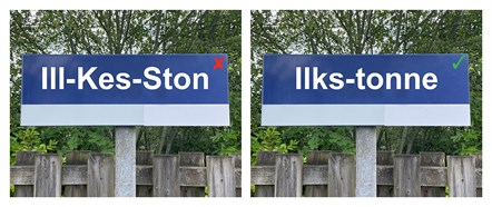 Image shows Ilkston station sign mock-up