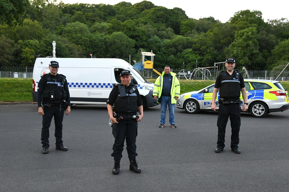 Joint patrols at Woodroad Park, Cumnock