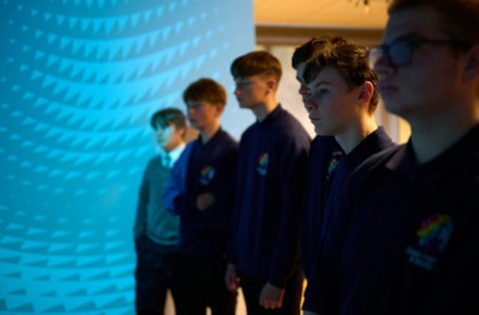 Students from Crewe Engineering & Design UTC experience the immersive space at Avanti West Coast's Talent Academy