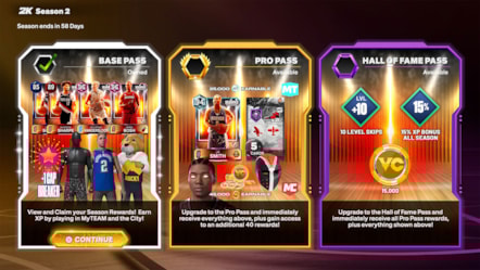 NBA 2K26 SEASON 2 SEASON PASS IN-GAME MENU