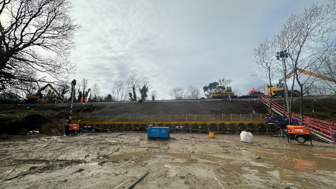 MONDAY: Network Rail to reopen railway between Horsham and Dorking after emergency repairs following landslip: Ockley embankment repaired