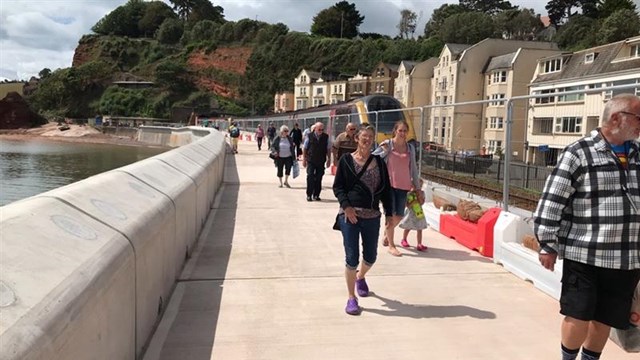 Work will continue in Dawlish in the summer to instal seating and lighting