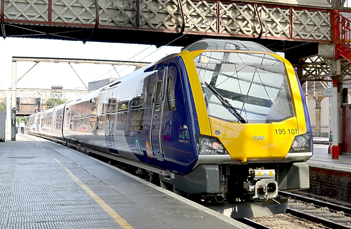 Image shows Northern train at Preston