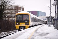 Normal timetable resumes from Monday 5 March: Class 465 in snow at Dartford