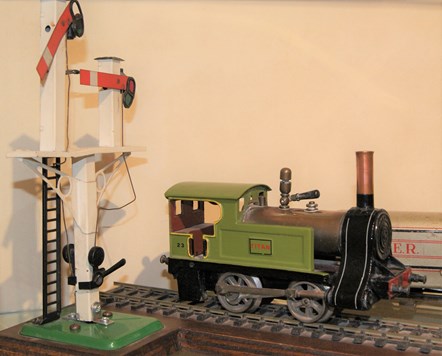 Model Steam Train and Signal