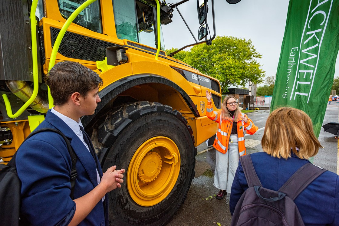 Pupils from Futures Academy in Banbury in front of an ADT