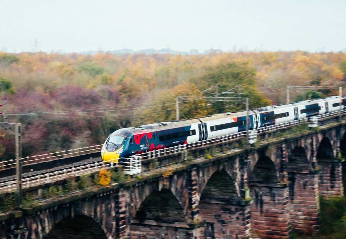 Pendolino Poppy Train Dutton Viaduct Close Up