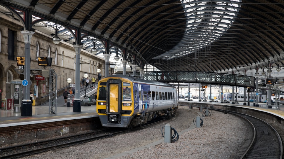 A train arrives at Newcastle Station