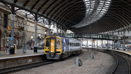 A train arrives at Newcastle Station