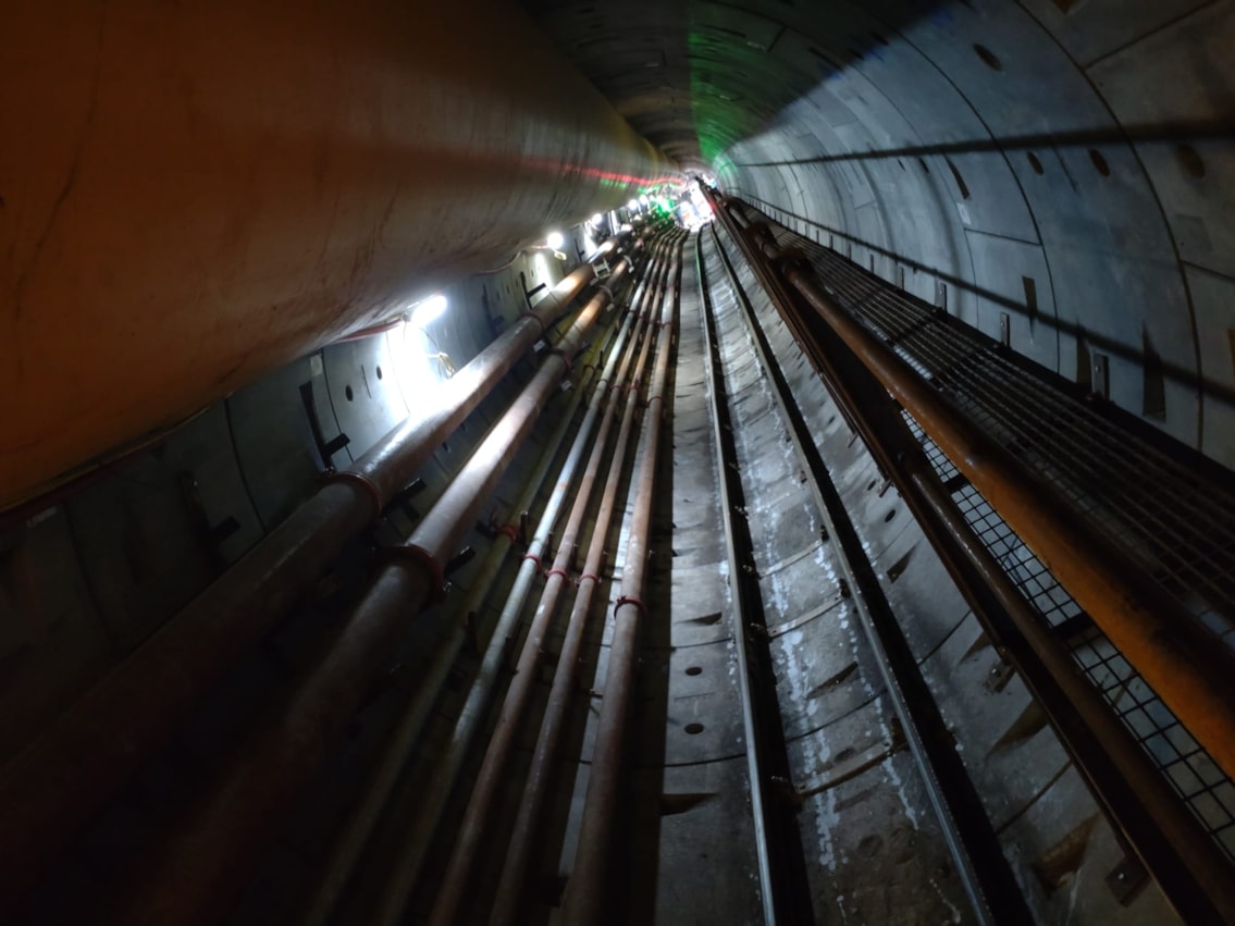 Eryri national grid view inside the tunnel