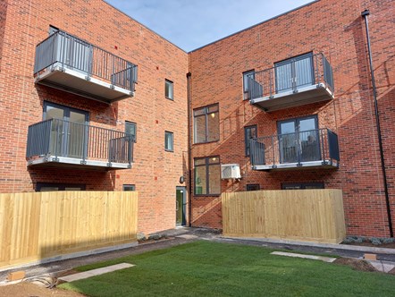The rear garden area of the new block of affordable flats on Lyndhurst Road