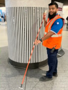TfL Image - A staff member with a Track Retrieval Device: TfL Image - A staff member with a Track Retrieval Device