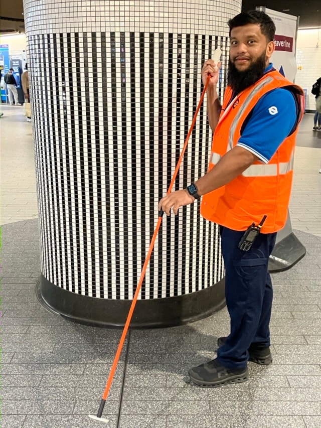 TfL Image - A staff member with a Track Retrieval Device