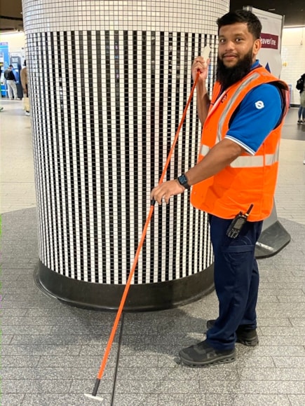 TfL Image - A staff member with a Track Retrieval Device