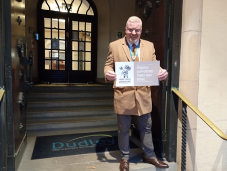 Councillor Damian Corfield, armed forces champion supporting the new pledge